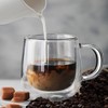 BNUNWISH Large Double Walled Glass Coffee Mugs Beer Cups 24oz