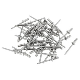 A ABSOPRO Dome Head Closed Sealing Rivets 4.8mm Grip Diameter 16mm Grip Length 9.5mm Flange Diameter Stainless Steel Silver Tone 50 Pcs