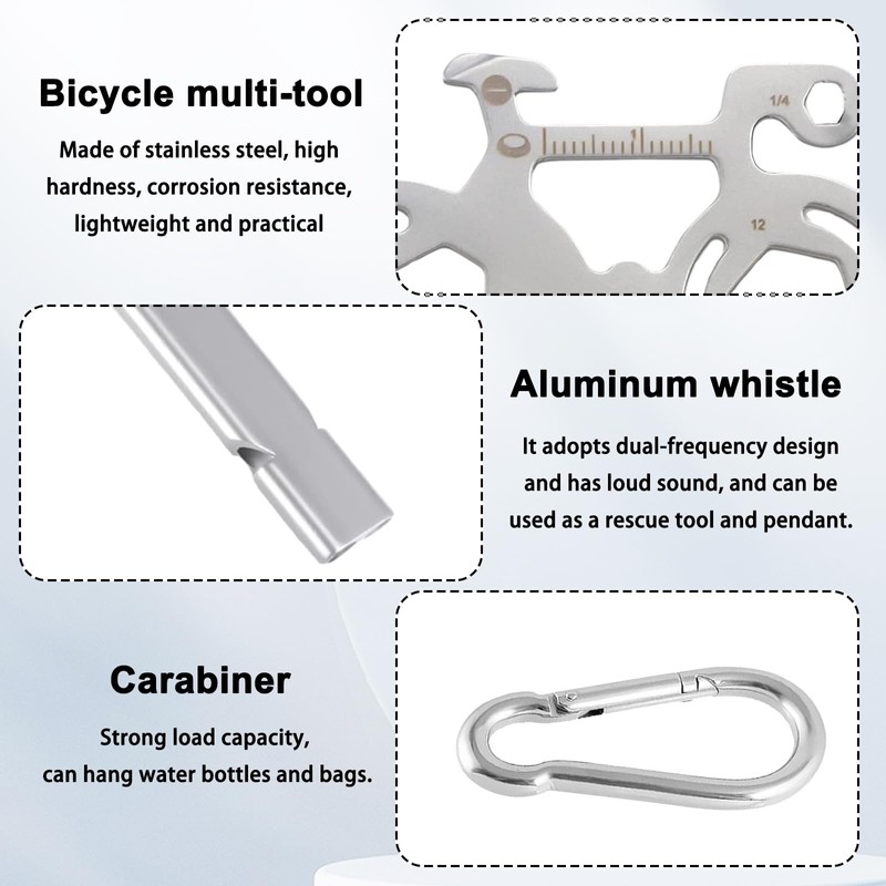 DGUSO Multitool Bicycle Tool with Aluminium Whistles 1 Piece Key