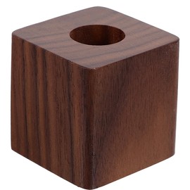 WOFASHPURET Walnut Pen Stand Fountain Pen Rack Clear Pen Rack Wood Pen Rest Single Pen Cup Makeup Brush Rack Vertical Pen Display Stand Pen Display Rack Office Pen Holder Desktop, 3.50X3.50X3.50CM