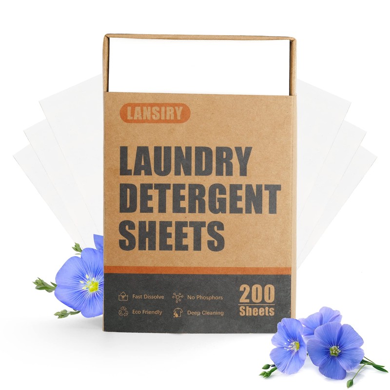 LANSIRY Laundry Detergent Sheets - 200 Loads Fresh Linen Scent