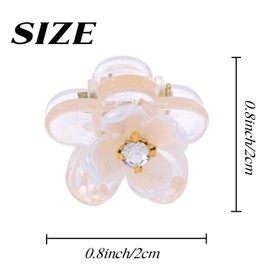 Campsis 10PCS Flower Small Hair Clips Rhinestone Floral Claw Clips Mini Hair Barrettes Bridal Wedding Birthday Decorative Hair Accessories for Women