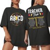 KIDDAD Teacher Shirts ABCD The Teacher Tour Tshirt Oversized Funny