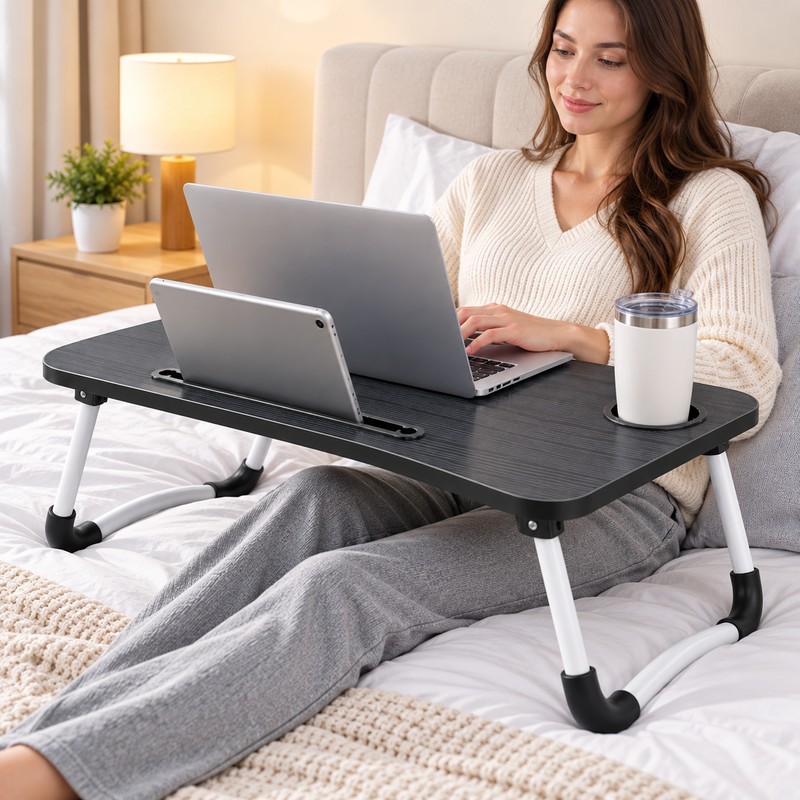 Portable Lap Desk for Working & Eating – Foldable Bed