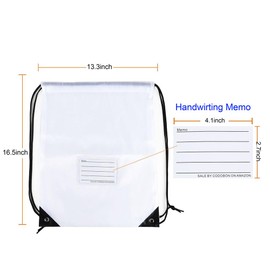 40 Pcs Drawstring Bags,Bulk Draw String Backpack, DIY Gym Sports Cinch Bag Sackpack for Women Men, White