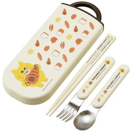 Skater TACC2AG-A Trio Set, Chopsticks, Spoon and Fork, Noraneko-Gun, Antibacterial for Kids, Made in Japan