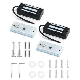 QWORK Electric Magnetic Lock, 2 Pack 60kg 130LBs Holding Force Electric Magnetic Lock for Door Access Control System Electromagnet Fail-Safe NC Mode