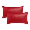 BRAWARM Faux Leather Throw Pillow Covers 12 X 20 Inches