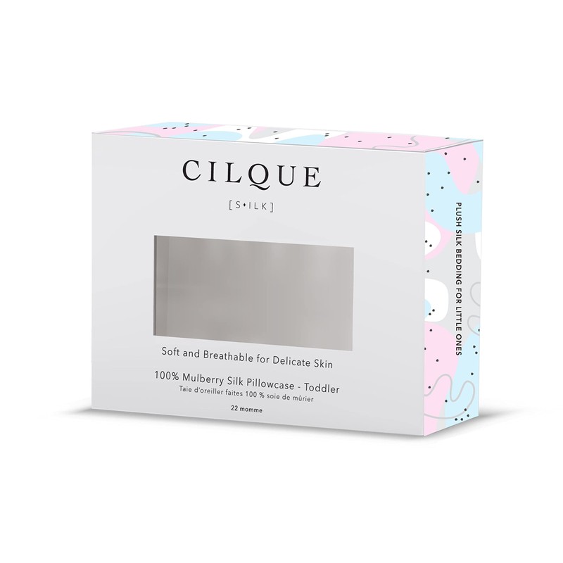 CILQUE 100% Mulberry Silk Toddler Pillowcase, 22 Momme (Vanilla -