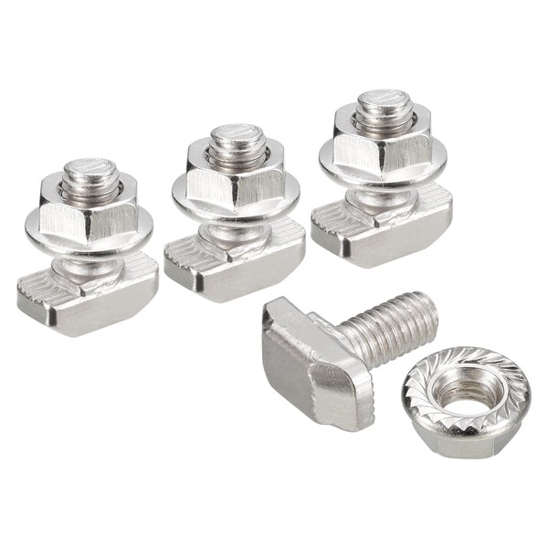 sourcing map M6x12mm T Slot Drop-in Bolt and M6 Hexagon
