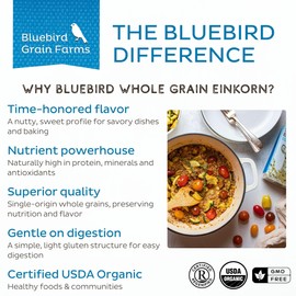 Bluebird Grain Farms Organic Whole Grain Einkorn, 1 Lb.