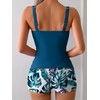 B2prity Women's Tankini Swimsuit Tummy Control Ruched Two Piece Bathing
