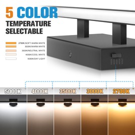 VOLISUN 48 inch Vanity Light for Bathrooms, 30W Dimmable 5CCT Bathroom Light Fixture Over Mirror, Black Bathroom Vanity Light Bar -ETL Certificated