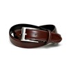 KIETH Men's Shrink Leather Double Stitched Belt, Genuine Leather, Dark