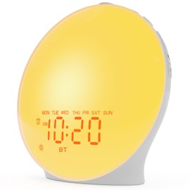JALL Sunrise Alarm Clock White Noise Sound Machine with 22 Soothing Sounds, 17 NightLights, Bluetooth Speaker, Wake Up Light Alarm Clock for Bedrooms, Heavy Sleepers, Ideal Gift for Baby, Kids Seniors