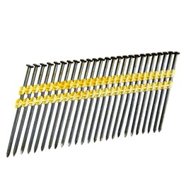 Sandbaggy 21 Degree Framing Nails (3-1/2 inch x 0.131 inch) - Plastic Strip Collated Nails - 1/4" Round Head, Smooth Shank, Vinyl Coated (4000)