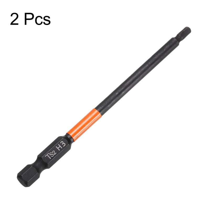sourcing map 2pcs H3 Hex Head Drill Bit Wrench 3mm