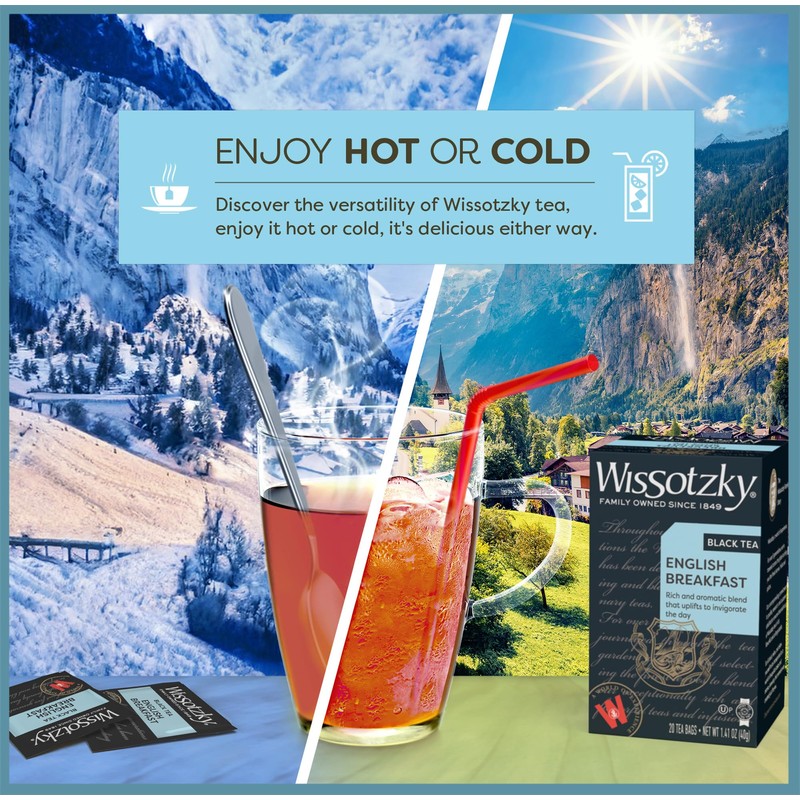 Wissotzky English Breakfast Black Tea, 20 Tea Bags | Robust