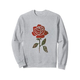 Cute Flower Red Retro Floral Vintage Flower Sweatshirt