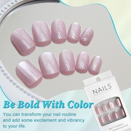 EternalClassic Light Purple Cat Eye Press on Nails Short Square Glossy Fake Nails Artificial Acrylic Nails Gel Glue on Nails Full Cover False Nails 24pcs Stick on Nails for Women