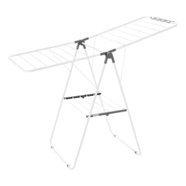 2-Tier Foldable Metal Clothes Drying Rack with 21 Drying Rods and Sock Clips Height Adjustable Laundry Dryer RackDefault: Default