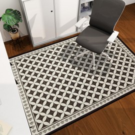 Office Chair Mat for Hardwood Floor, 60"x45" Easy Glide Computer Desk Mat Protector for Rolling Chair Under Desk Rug Nonslip Backing, Machine Wash, (Modern)
