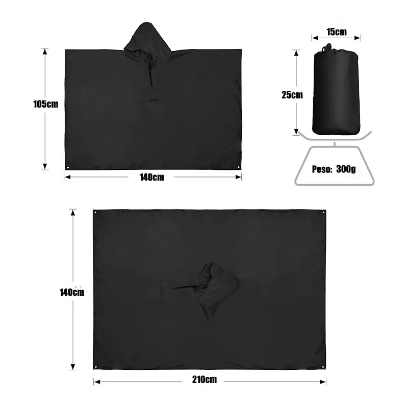 Chubasquero Impermeable Portátil Con Manga Con Capucha