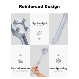 Mellbree Bung Wrench, 55 Gallon Drum Wrench Barrel Drum Opener Tool for Opening 10 15 20 30 50 55 Gallon Drum, Fits 2 in and 3/4 in Bung Plug Bung Caps