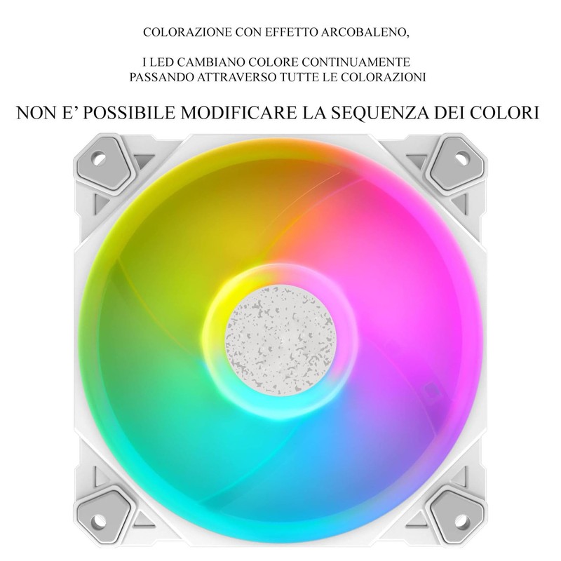 White RGB LED 120mm Silent Cooling Deskop Fan White Fan