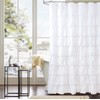 WestWeir White Ruffle Shower Curtain - Farmhouse Cloth Bathroom 72