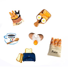 aoozleny 6pcs Cute Food Refrigerator Magnets 3D Resin Food Magnets for Fridge, Magnets Refrigerator Fridge Magnets for Kitchen Strong Resin Magnets Home Decor, Magnetic Whiteboard or Blackboard