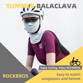 ROCKBROS Balaclava Face Mask, Light-sensitive Full Face Mask for Summer, Cooling Neck Gaiter Sun Protection for Men Women