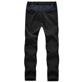 JHMORP Women's Cross Country Ski Snow Pants Waterproof Insulated Softshell Fleece Lined Winter Hiking Pants (Black,CA XXL)