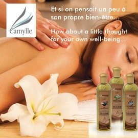 Camylle - Elinya massage oil - high-quality massage oil for traditional massage or gingham shower - detoxifying with pure and intense aromas - 250 ml