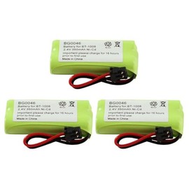 Fenzer 3-Pack Ni-CD Battery 2.4V for Uniden BT-1008, BT-1016 (350mAh)