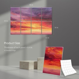 JaneTech 8-Pack Art Acoustic Panels Sound Absorbing Panels, 48x32 Inch Decorative Acoustic Panels, Sound Absorbing Wall Art with Nano Glue for Recording and Home Studio, Office,Conference