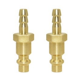 Qolekog Industrial Type D Air Plug 1/4”Coupling x 1/4” Hose ID Barb Reducer Fitting for air compressor (Pack of 2)