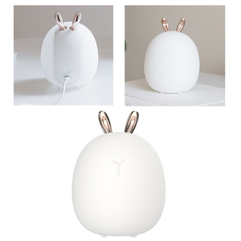 Silicone Night Light USB Rechargeable LED Light Source Cute Rabbit