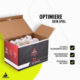 JOOLA Table Tennis Balls Tournament Selected 40 + mm Diameter, 3-Star Premium Table Tennis Balls Indoor and Outdoor Compatible, White (Pack of 72)