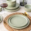 AmorArc Stoneware Dinnerware Sets,Round Reactive Glaze Ceramic Plates and Bowls