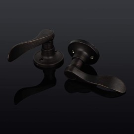 Probrico 6 Pack Dummy Door Lever Wave Style Leverset Right and Left Handed Oil Rubbed Bronze Finish French Door Handles