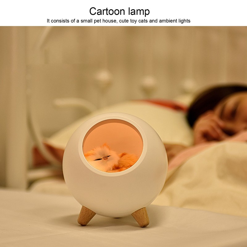 LED Night Light USB Charging Cute Pet House Touch Dimming