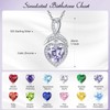 praymos Heart Necklace for Women,Sterling Silver June Birthstone Necklace Cubic