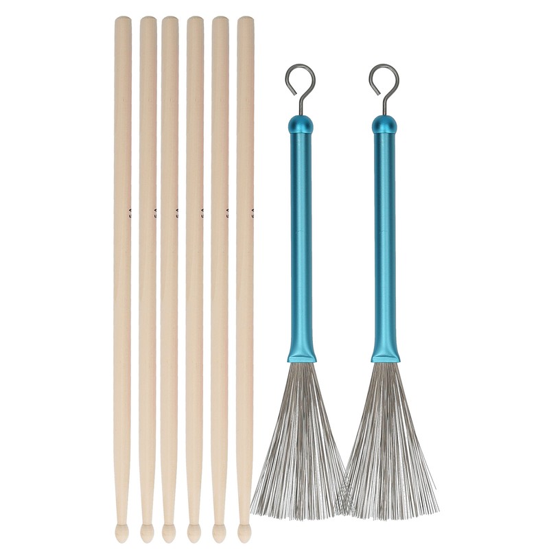 Drum Stick Brush Set Jazz Retractable Metal Wire 5A Rod