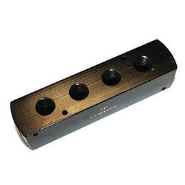 Interstate Pneumatics FPM44SR 3/8" FPT x 1/4" FPT Aluminum Rectangle Pencil Manifold, 1 Inlet to 4 Outlets - Pack of 2