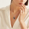 QHQPQ Black Cat Necklace for Women 925 Sterling Silver Moon