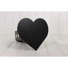 Matte Black Heart Hitch Cover, 2"