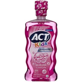 ACT Kids Anti-Cavity Fluoride Rinse, Bubble Gum Blowout, 16.9 oz
