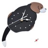 Wall Clock Self Adhesive Waterproof 3D Effect Silent Movement Dog