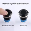 DMWD 2PCS 19MM Momentary Push Button Switch 12V-24V LED Indicator